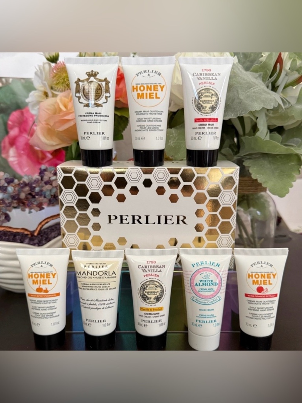 🆕🪷 PERLIER LIMITED EDITION 8-PIECE HAND CREAM SET. BRAND NEW FACTORY SEALED.